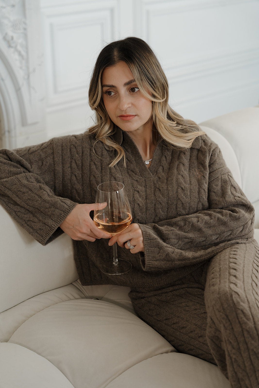 The Florence 100% Cashmere Pant in Coffee
