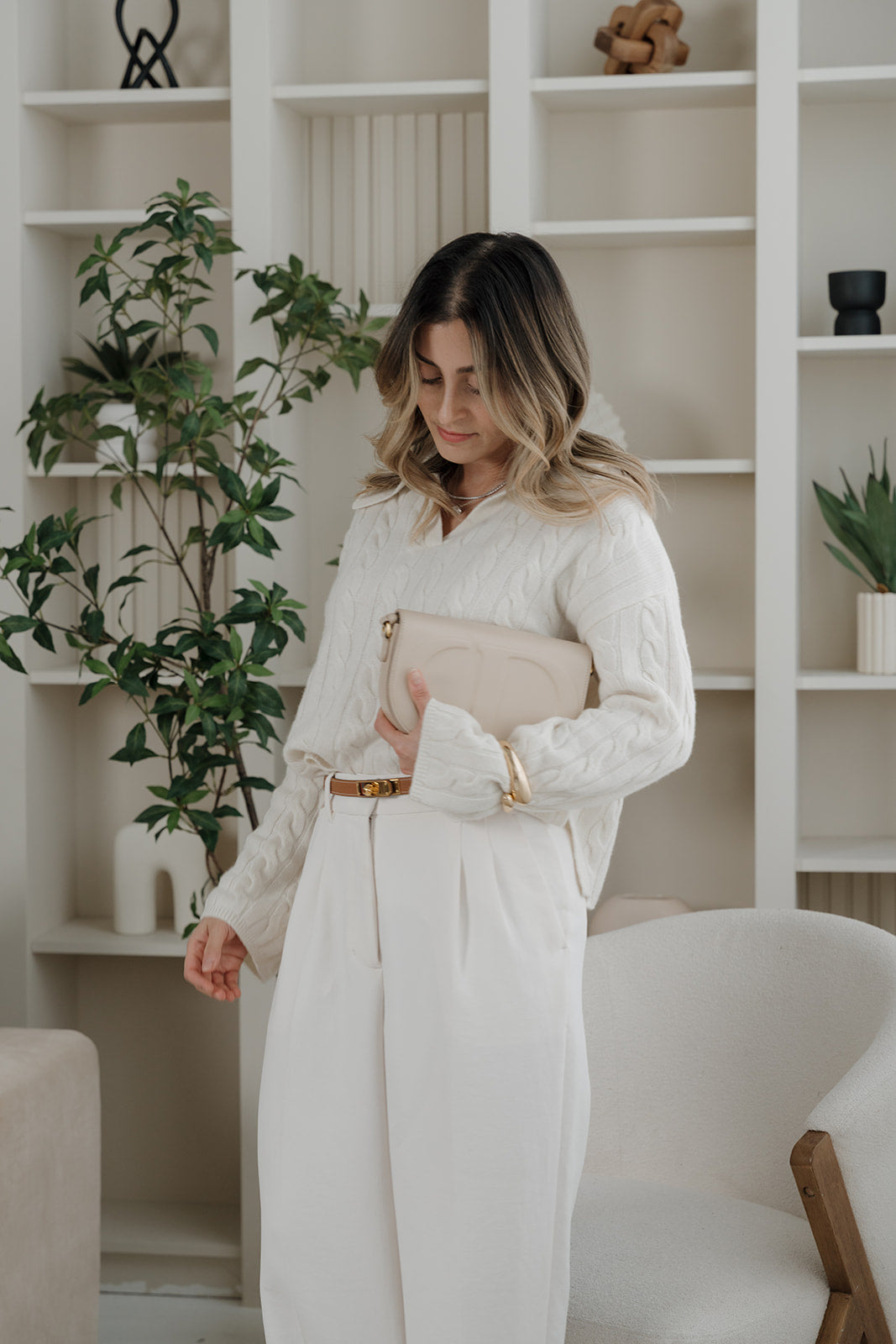 The Florence 100% Cashmere Sweater in Ivory