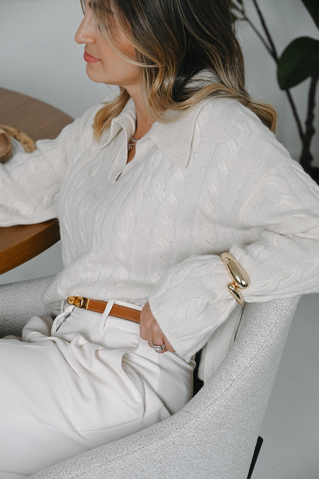 The Florence 100% Cashmere Sweater in Ivory