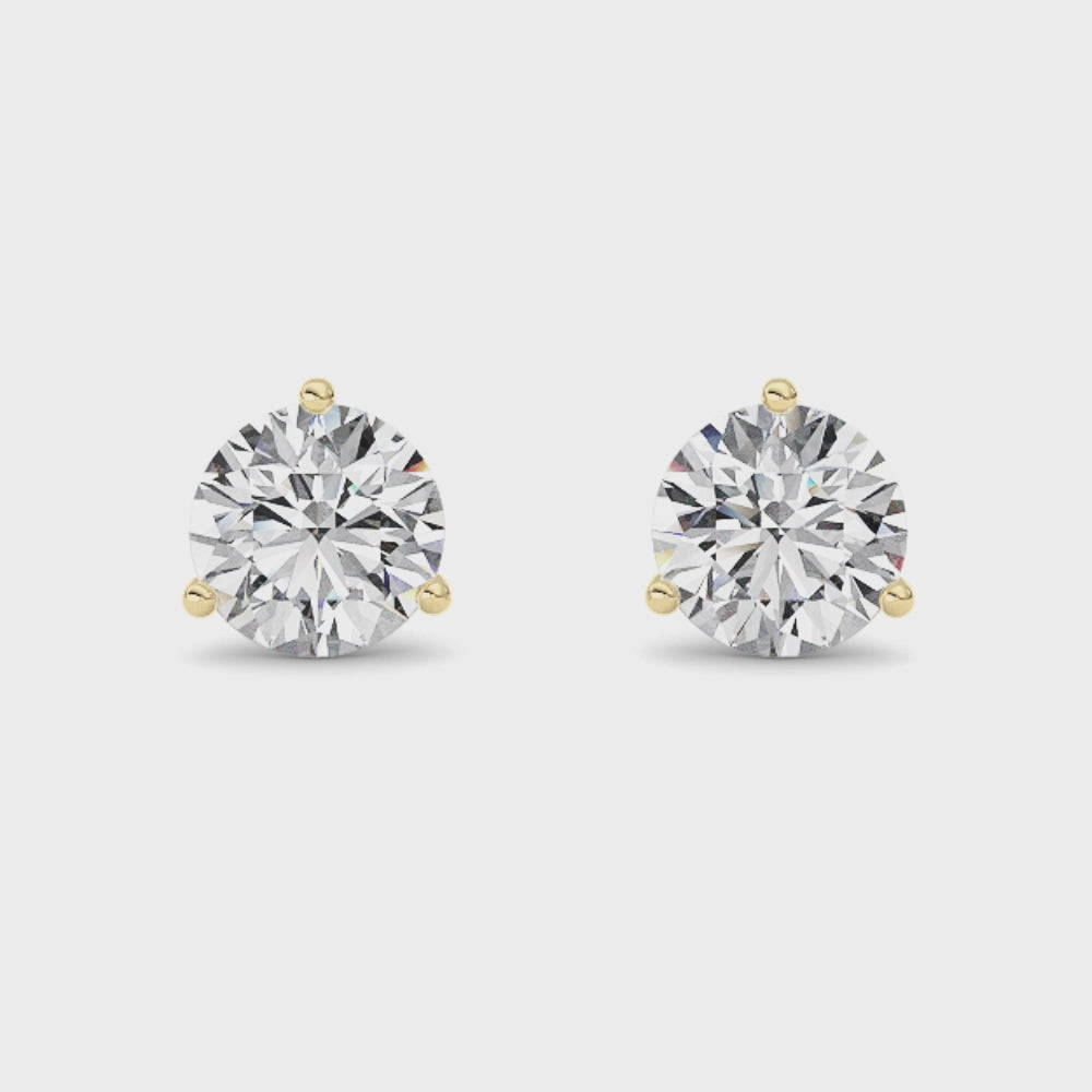 2.0 CTW Round Brilliant Lab Diamond Stud Earrings in 14K Gold